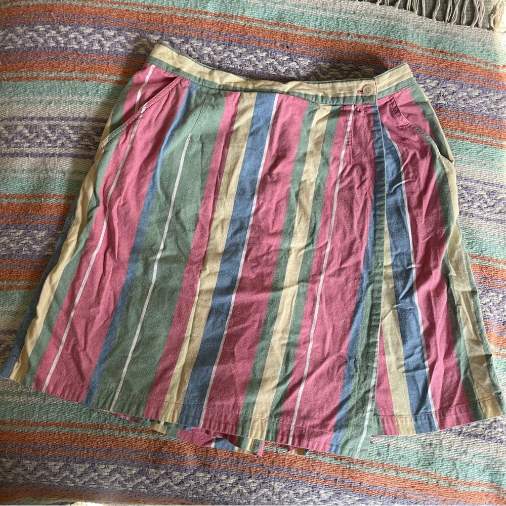 Vintage Talbots Multicolor Cotton Skort 16 XL Plus Size